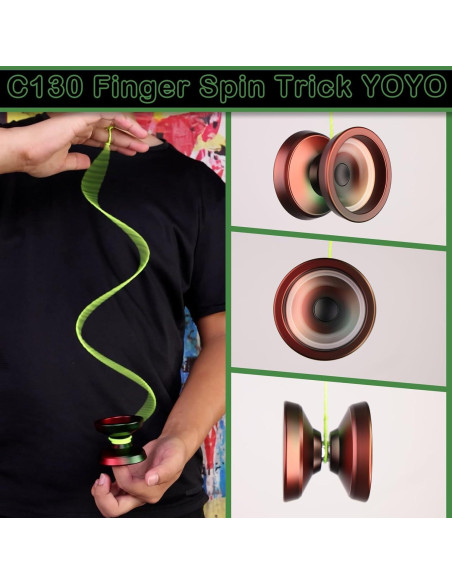 Yoyo Profesional WATIEOBOO para Niños y Adultos - Negro Verde Rojo