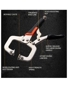 Abrazadera C-Clamp MIKMAYTOO 6" Metal con Almohadillas Giratorias 2