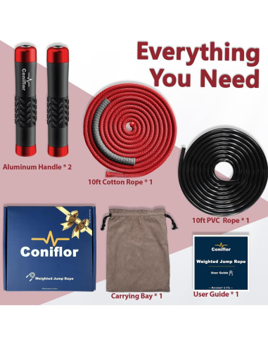 Cuerda de Salto con Peso Coniflor 0.39 kg Ajustable 9mm