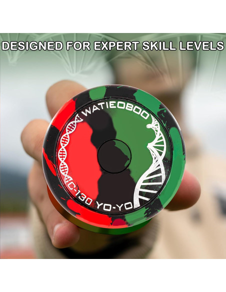 Yoyo Profesional WATIEOBOO para Niños y Adultos - Negro Verde Rojo