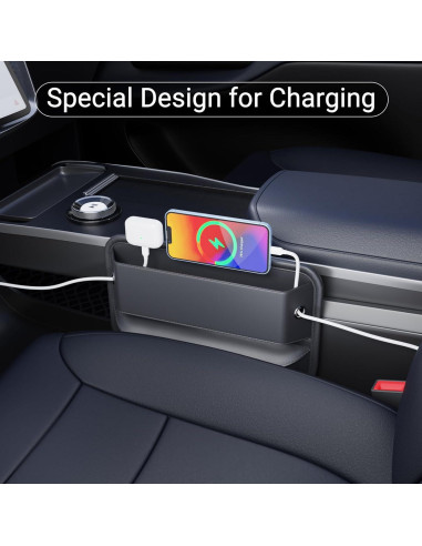 Organizador de Espacio entre Asientos Wanfuder - Cuero Ajustable