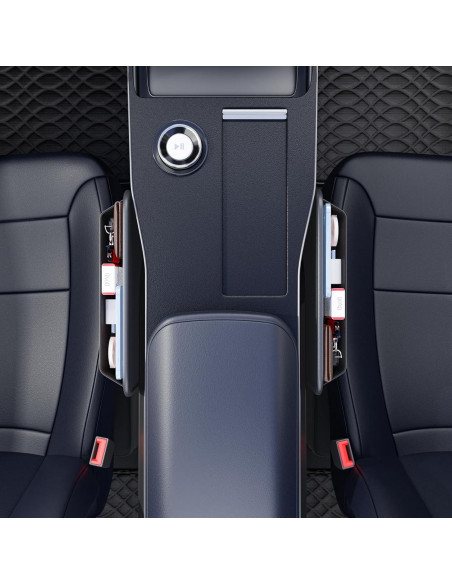 Organizador de Espacio entre Asientos Wanfuder - Cuero Ajustable