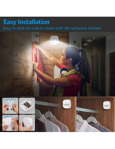 Luz de Sensor de Movimiento AMIR LED 3 Piezas Blanca