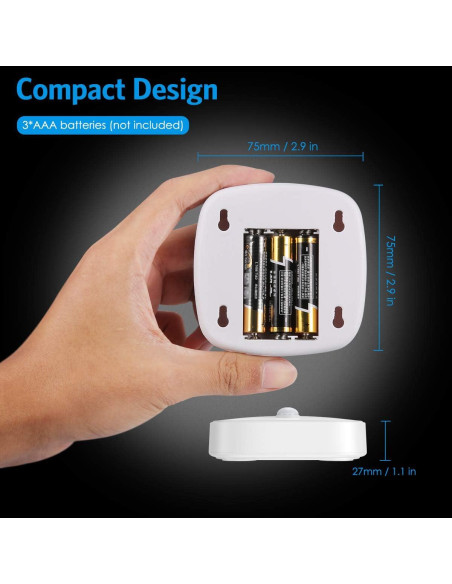 Luz de Sensor de Movimiento AMIR LED 3 Piezas Blanca