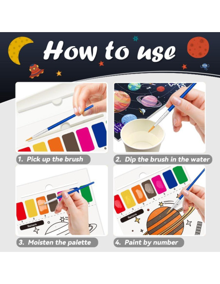 Libro de Pintura Acuarela YMluky para Niños 20 Páginas