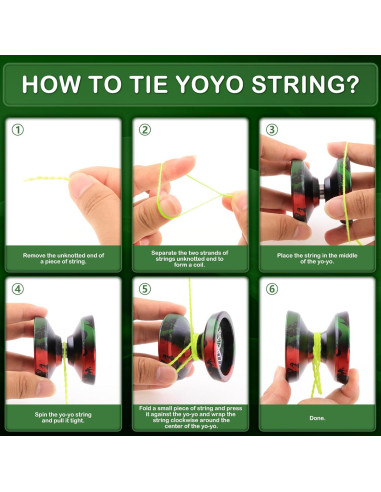 Yoyo Profesional WATIEOBOO para Niños y Adultos - Negro Verde Rojo