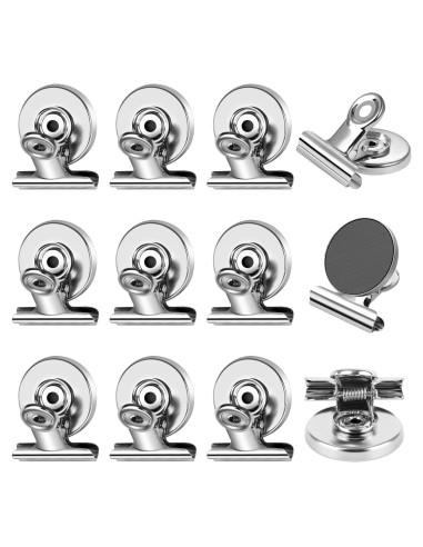 Clips Magnéticos FINDMAG 12 Piezas Acero Inoxidable Plateado