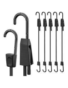 Cuerdas Bungee Ajustables Rugtol 121.92 cm 6 Pcs Negras