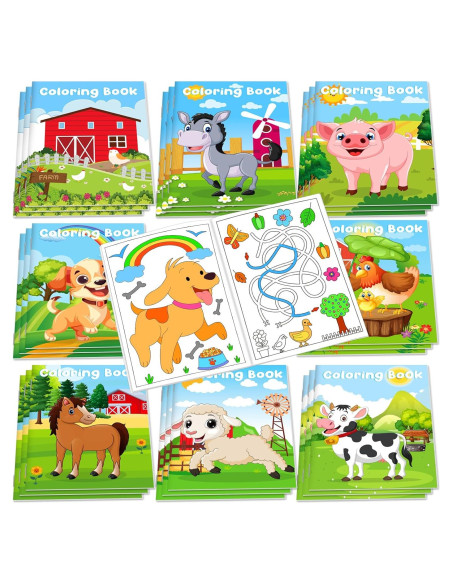 24 Libros para Colorear de Animales de Granja Lionoble