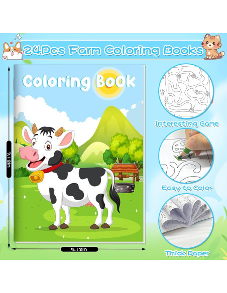 24 Libros para Colorear de Animales de Granja Lionoble