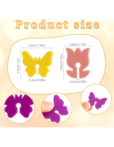 Marcadores de Bebida Reutilizables Lasuroa 36pcs Mariposa y Flor