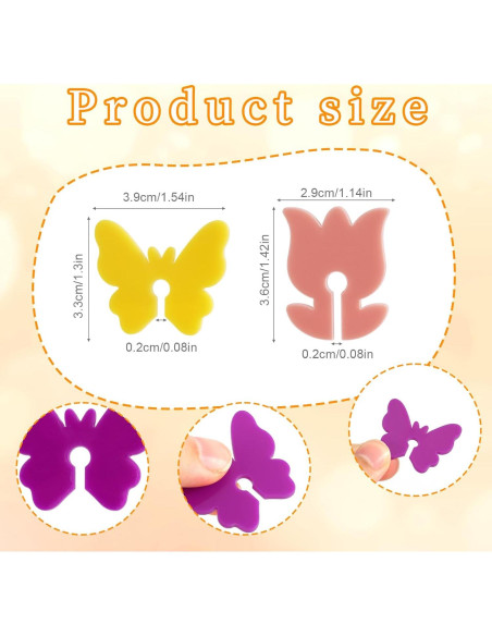 Marcadores de Bebida Reutilizables Lasuroa 36pcs Mariposa y Flor