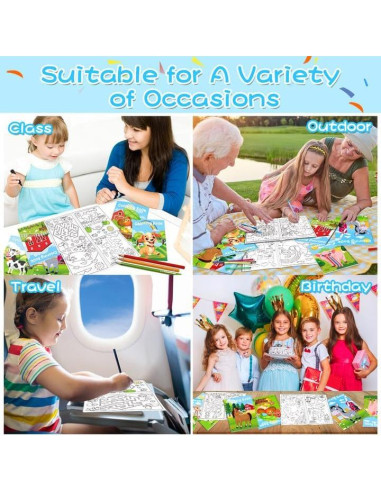 24 Libros para Colorear de Animales de Granja Lionoble