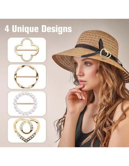 4 Clips de Anillo para Bufanda Tasodin - Elegantes y Versátiles