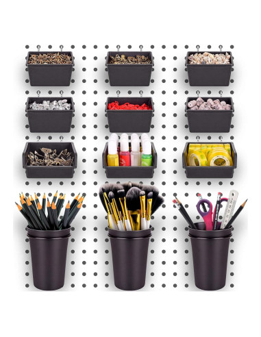 G.CORE 12 Piezas Contenedores y Tazas para Tablero Perforado