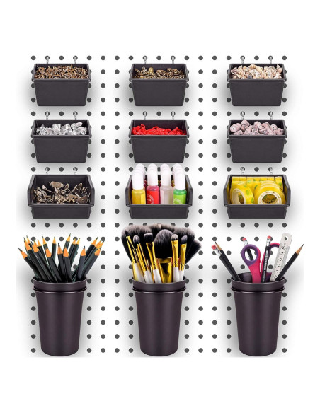 G.CORE 12 Piezas Contenedores y Tazas para Tablero Perforado