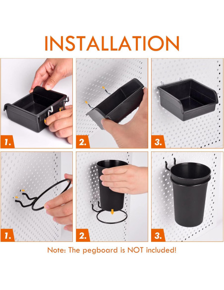 G.CORE 12 Piezas Contenedores y Tazas para Tablero Perforado