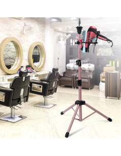 Soporte de Peluca Klvied Tripode Oro Rosa Ajustable 63.5-135.89 cm 2