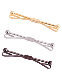 Conjunto de Pinzas para Corbata YYBONNIE 3PCS Plata/Oro/Negro