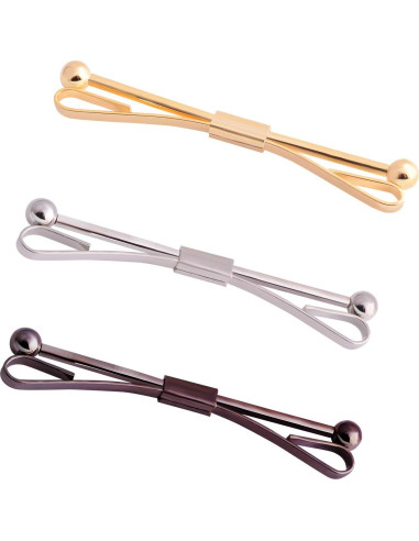 Conjunto de Pinzas para Corbata YYBONNIE 3PCS Plata/Oro/Negro