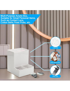 Dispensador de Lentes de Contacto Diarios Beautyflier - Acrílico Blanco 2