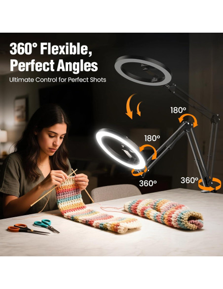 Luz de Anillo Evershop 18W con Trípode y Soporte para iPhone