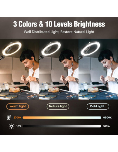 Luz de Anillo Evershop 18W con Trípode y Soporte para iPhone