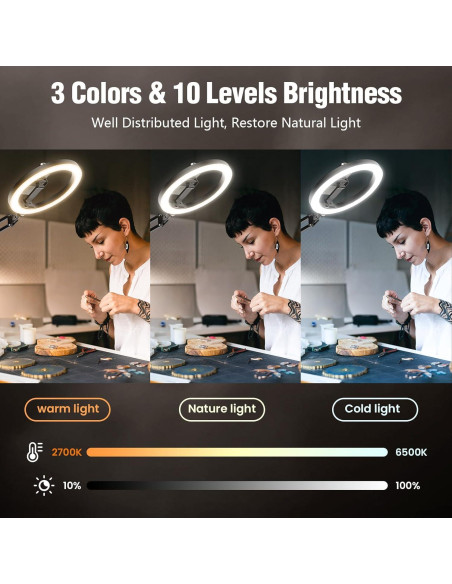 Luz de Anillo Evershop 18W con Trípode y Soporte para iPhone