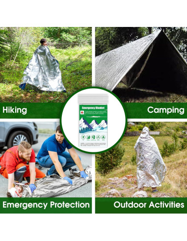 Manta Térmica de Emergencia CXYARY 100 Pcs Mylar 213x132 cm