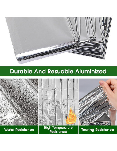 Manta Térmica de Emergencia CXYARY 100 Pcs Mylar 213x132 cm