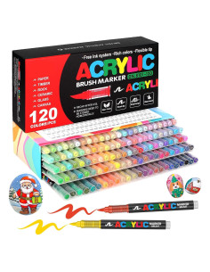 Marcadores de Pintura Acrílica Amamao 120 Colores Multicolor