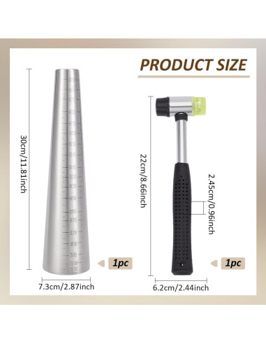 Conjunto de Medidores de Mandril para Pulseras BENECREAT 30cm