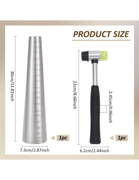 Conjunto de Medidores de Mandril para Pulseras BENECREAT 30cm