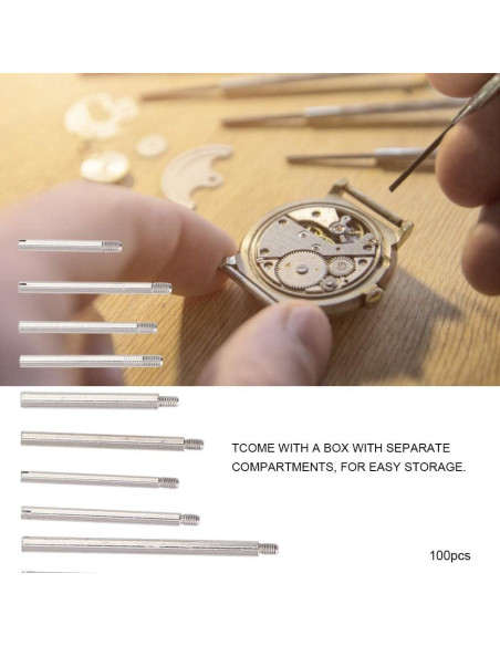 Kit de Tornillos de Correa de Reloj Naroote 100pcs Metal 10 Tamaños