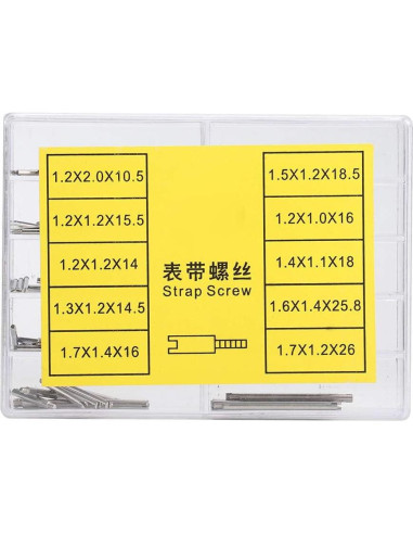 Kit de Tornillos de Correa de Reloj Naroote 100pcs Metal 10 Tamaños