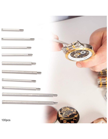 Kit de Tornillos de Correa de Reloj Naroote 100pcs Metal 10 Tamaños