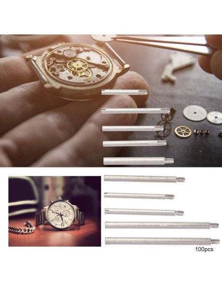 Kit de Tornillos de Correa de Reloj Naroote 100pcs Metal 10 Tamaños