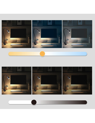 Luz LED de Lectura Clip-On DAMI con Cuello Flexible 3W