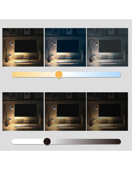 Luz LED de Lectura Clip-On DAMI con Cuello Flexible 3W