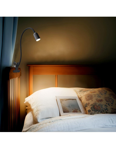 Luz LED de Lectura Clip-On DAMI con Cuello Flexible 3W