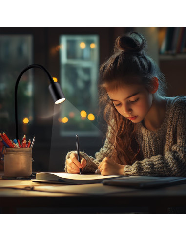 Luz LED de Lectura Clip-On DAMI con Cuello Flexible 3W