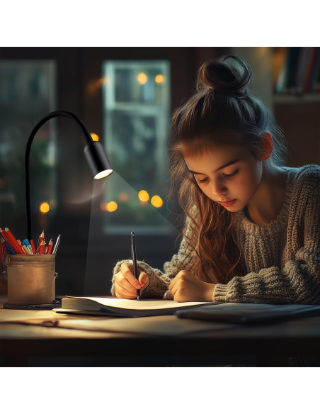 Luz LED de Lectura Clip-On DAMI con Cuello Flexible 3W