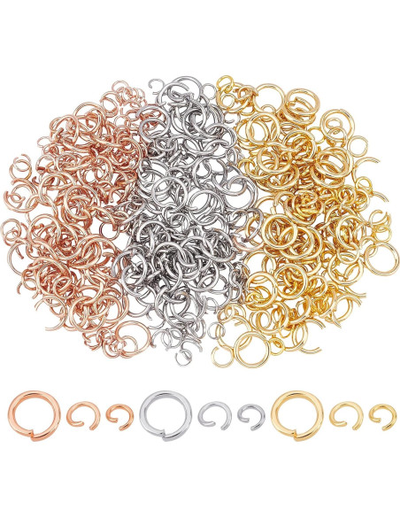 Anillas Abiertas de Acero Inoxidable UNICRAFTALE 450 Piezas