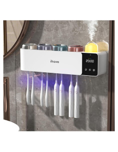 Soporte para Cepillos de Dientes iHave F104 con Desinfección UV y Aromaterapia