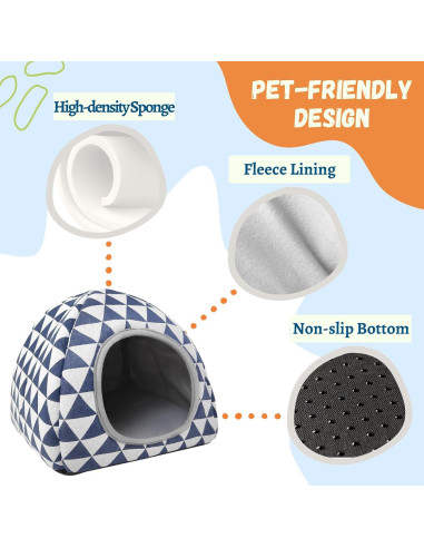 Escondite para Cobayas TiereCare Lavable 32.9x27.1cm Gris/Azul