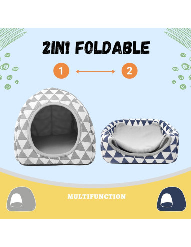 Escondite para Cobayas TiereCare Lavable 32.9x27.1cm Gris/Azul