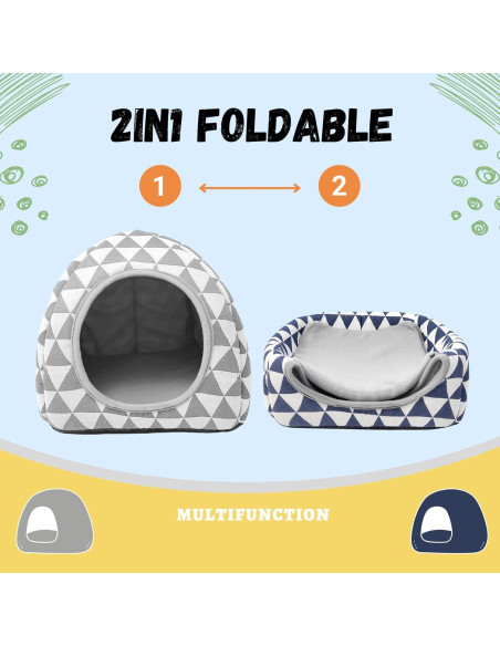 Escondite para Cobayas TiereCare Lavable 32.9x27.1cm Gris/Azul