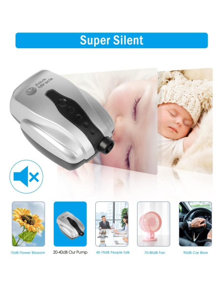 Bomba de Aire AquaMiracle AP2100 para Acuarios 3.79-75.71L