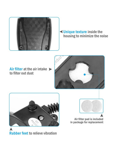 Bomba de Aire AquaMiracle AP2100 para Acuarios 3.79-75.71L
