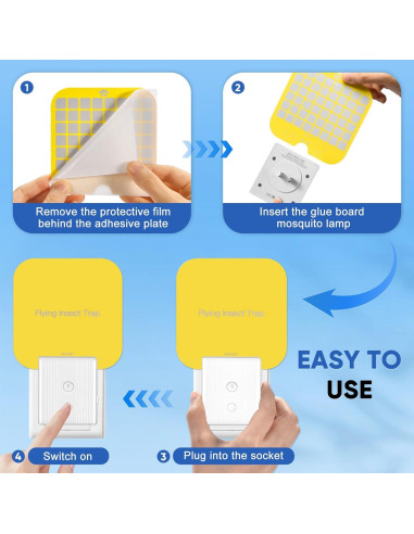 20 Placas Adhesivas Reemplazables Alikguu para Trampa de Moscas